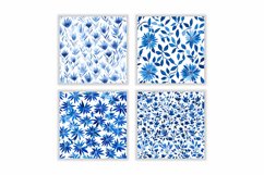 Watercolor Blue Cornflower Digital Paper Product Image 2