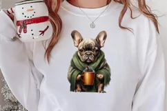 Christmas Dog And Coffee Clipart, Christmas Clipart Product Image 2