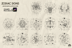 Zodiac signs Procreate Stamp Brushes Product Image 2