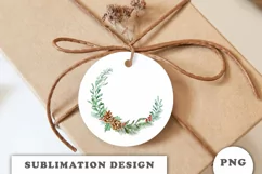 Watercolor Winter Floral Wreath png Product Image 2