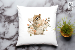 Cute Watercolor Baby Chipmunk Clipart Sublimation PNG Product Image 3