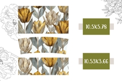 Gold Tulips Tumbler, Floral 40 Oz Tumbler Template Product Image 2