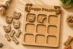 Dog Tic Tac Toe Laser Cut SVG Product Image 1