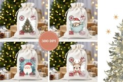 Cartoon Christmas Santa Sack Designs, Christmas Deer PNG Product Image 2