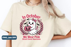In October We Wear Pink PNG, Halloween Sublimation png Product Image 3