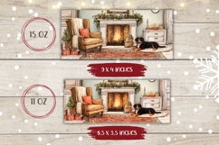 Christmas Dog Mug, Christmas Fireplace Mug Wrap Design Product Image 2