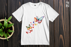 Watercolor Butterfly Heart Trail Clipart Sublimation PNG Product Image 2