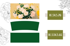Pink Peony Tumbler Design, Green 40 Oz Tumbler Wrap Product Image 2