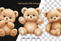 15 Bundle Watercolor Bear Doll Brown Wild Grizzly Forest Product Image 2