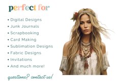 Watercolor Bohemian Woman Clipart Bundle, Boho PNG Bundle Product Image 2