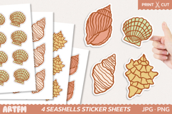 Seashells Sticker Sheets | Retro Summer Beach Stickers Product Image 1