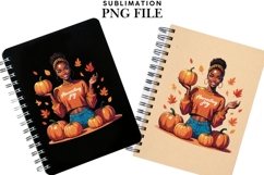 Motivational Autumn melanin woman png Product Image 2