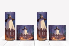 Art Halloween Tumbler, Cute Ghost Tumbler Template Product Image 2