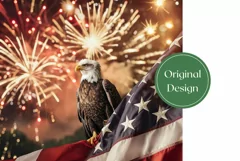 Patriotic Tumbler Wrap, Bald Eagle Tumbler Sublimation Product Image 2