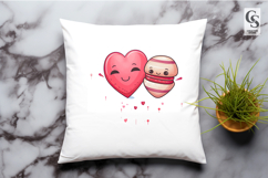 Cute Heart Macaron Dessert Clipart Sublimation PNG Product Image 3
