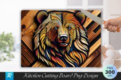 Wooden Bear Cutting Board Sublimation Design Product Image 1