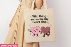 Wild thing you make my heart sing PNG,Retro Valentine PNG Product Image 2