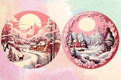 Vintage Pink Christmas Clipart Bundle, Christmas Bundle Product Image 3