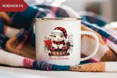 Cartoon Christmas Sheep Illustration, Christmas Basket PNG Product Image 2