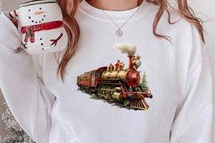 Christmas Trains Sublimation Clipart Product Image 2