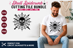 Skull &amp; Cobweb Silhouette - 15 Designs in SVG, EPS, PNG, JPG Product Image 3