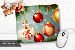 Shiny Red And Gold Ornaments Mouse Pad PNG Design Product Image 1