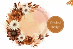 Watercolor Flowers Tumbler Design, Fall Flowers Sublimation Product Image 2