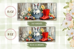 Cartoon Easter Bunny Mug PNG, Spring Flowers Mug Template Product Image 2