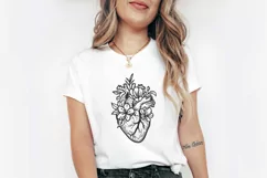 Anatomical heart with Flowers svg, Floral heart, Human heart Product Image 2
