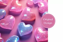 3D Glitter Tumbler Design, Valentine's Day Tumbler Wrap Product Image 2