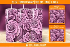 Valentine Rose Tumbler Wrap Designs, Sublimation Wrap Product Image 1
