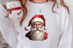 Watercolor Peeking Santa and Snowman Clipart, Christmas PNG Product Image 2