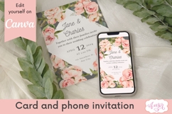 Phone and Card Floral Wedding Invitation Canva template Product Image 2