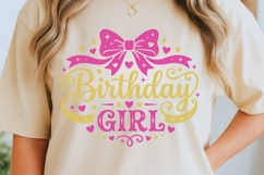Birthday Girl Svg, Coquette Birthday Svg, Birthday Bow Svg. Product Image 4
