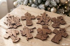 Nativity Cross Ornaments SVG Bundle | Christmas | Laser Cut Product Image 2