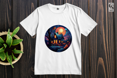 Moonlit Cottage Clipart Sublimation PNG Product Image 2