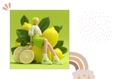 Lemon Pillow Design, Summer Pillow Sublimation, Lemons PNG Product Image 2