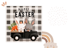 Happy Easter Pillow Design, Easter Truck Pillow Template Product Image 2