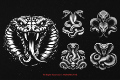 10 Bundle Dark Art Viper Snakes Cobra Anacondas Python Product Image 3