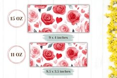 Watercolor Roses Mug Sublimation, Floral Mug Design Product Image 2