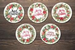 11 Round Christmas Stickers|Printable cutting PNG Product Image 3