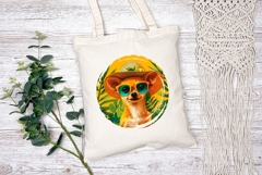 Summer Chihuahua Illustration, Tropical Chihuahua PNG Product Image 2