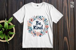 Be Kind Floral Wreath Inspirational Quote Clipart Product Image 2