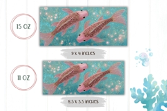 Koi Fish Mug Wrap, Sea Coffee Mug, Glitter Fish Mug Design Product Image 2