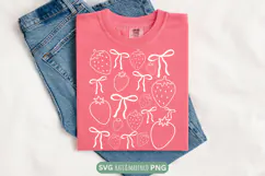 Strawberry Coquette SVG | Garden SVG | Cottage Core SVG PNG Product Image 1
