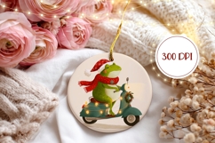 Cartoon Christmas Frog Ornament PNG, Winter Ornament Product Image 2