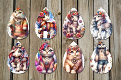 Boho inscription | 8 Teardrop Earring sublimation designs Product Image 2