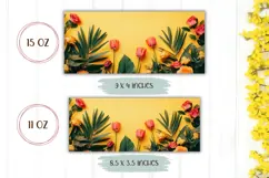 Summer Flowers Mug Wrap, Tropical Mug, Tulips PNG Product Image 2