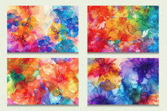 Rainbow Alcohol Ink Floral Cutting Boards sublimation Design Product Image 2
