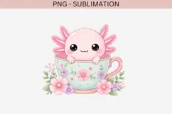 Pastel kawaii axolotl png design for T-shirts Product Image 3